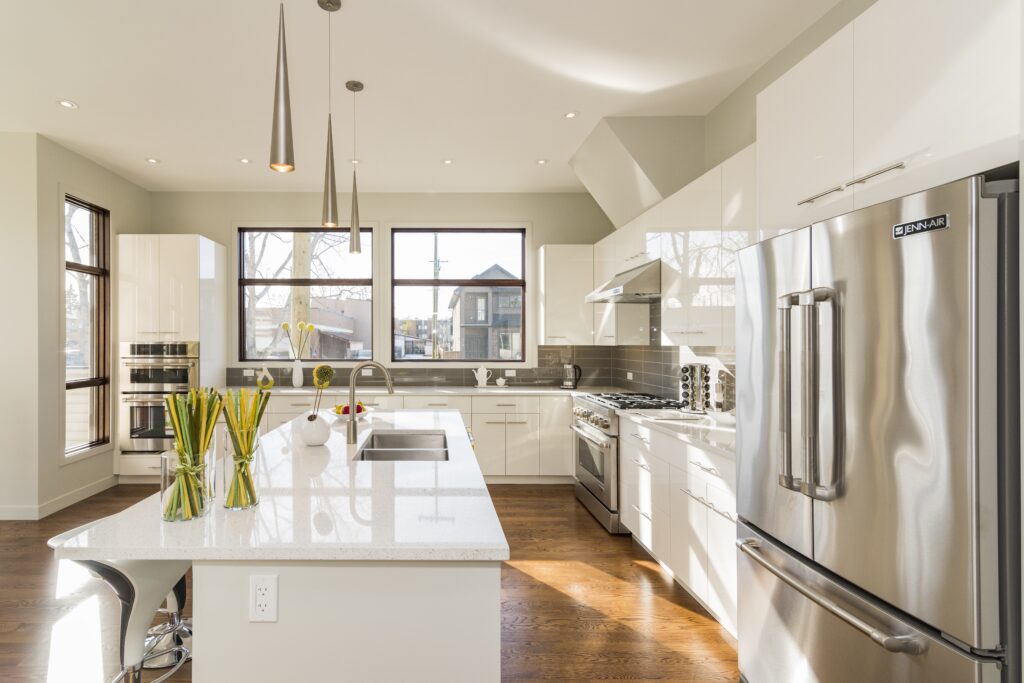 Beautiful modern house kitchen renovation by Action Construction